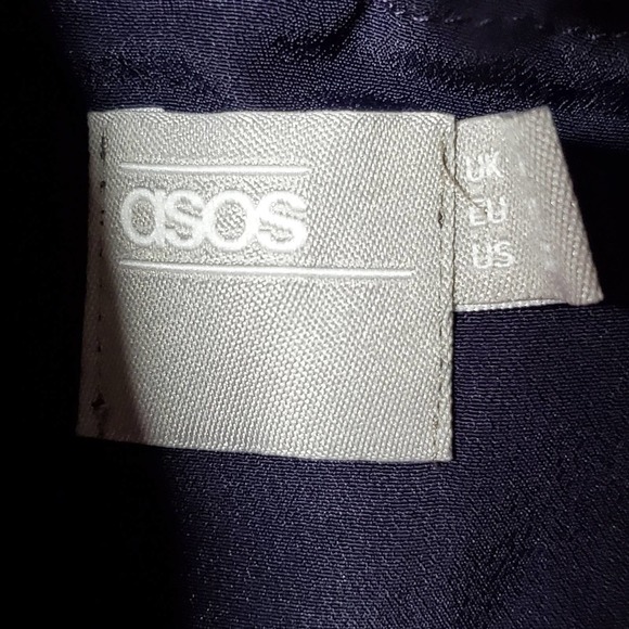 Asos High Neck Halter Lace Dress Navy Size 10 - Picture 8 of 9